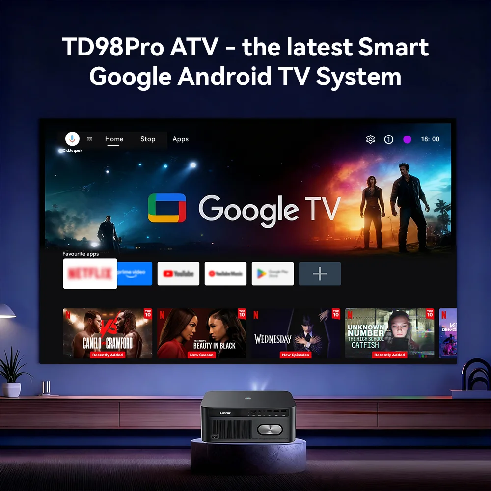 TD98 Full HD 1080P Projector WiFi LED 2K 4K Projectors Video Movie Smart Aoto Focus Correction Pk Dl I.1311263828