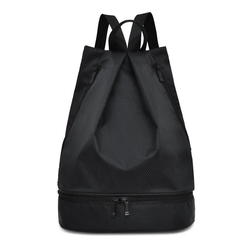 Leather Drawstring Bag for Women and Men Black Leather Yoga 