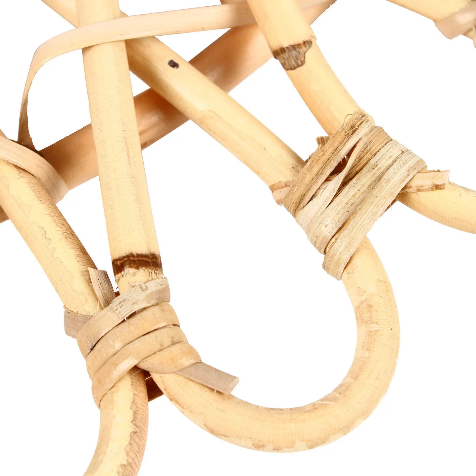 Runder Rattan-Dekorativer Wandspiegel, Handgefertigter Bohemian-Wandakzentspiegel für Wohnzimmer, Schlafzimmer, Badezimmer, Eingangsbereich, Landhaus – Detail 4