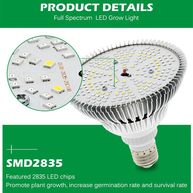 Led Grow Teljes Spektrum Izzó E27 220 V Növény Világos Üvegházhatású Hidroponikus Lámpa Könnyű Fitolamp A Beltéri Növények Virágához - Image 5