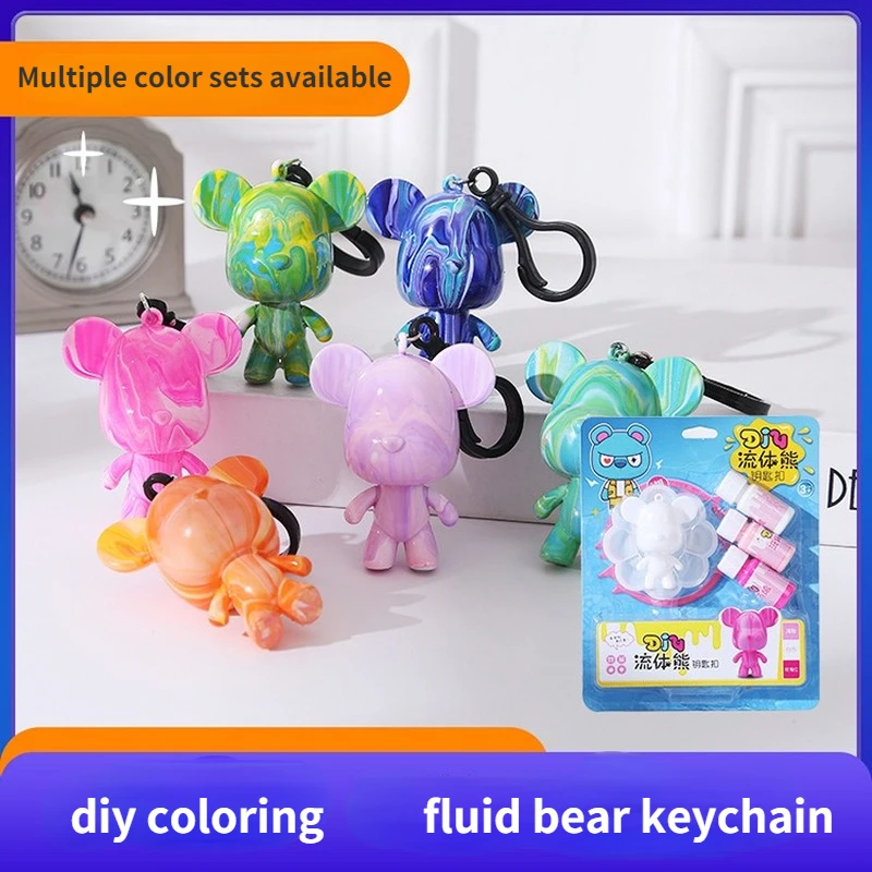 Fluid Bear Keychain Acrylic Paint Handmade Violent Bear Diy Material Graffiti Painting Art Supplies