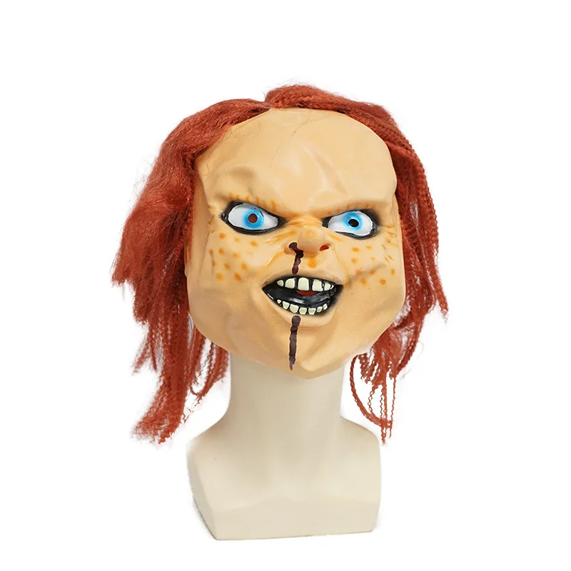 Chucky Mask Child Is Play Cos Costume Masques Ghost Chucky Masks Horror Face Latex Mascarilla Halloween Devil Killer Doll Helmet