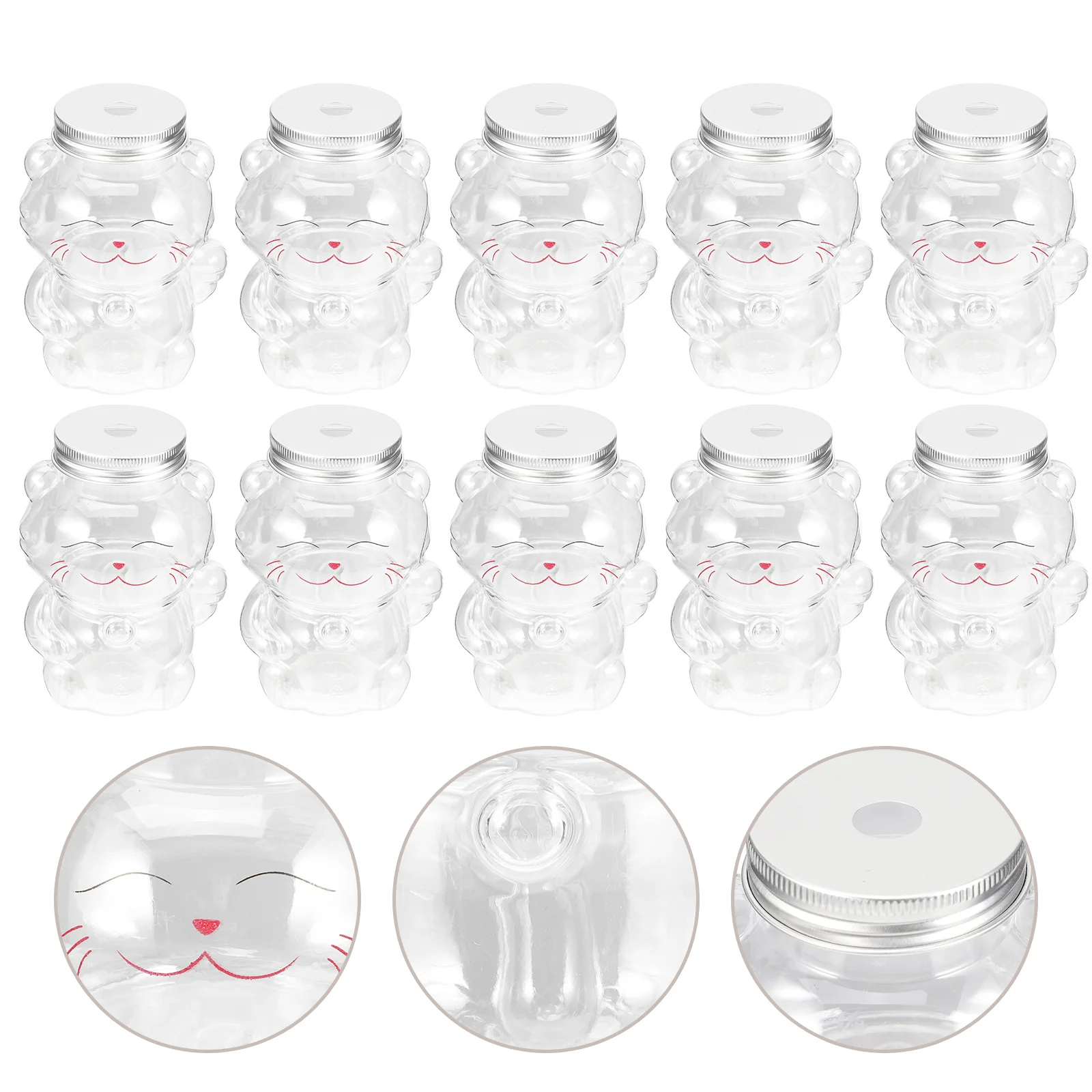 

10 Pcs Milk Tea Cup Empty Bottle for Beverage Bottles The Pet Portable Water