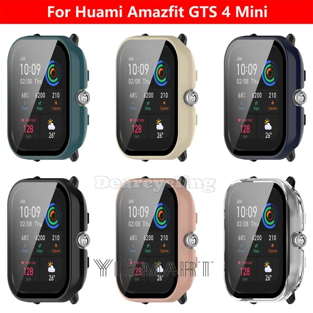 

For Amazfit GTS 4 Mini Case Tempered Glass Screen Protector PC Bumper Full Cover Casing for Huami Amazfit GTS4 Mini Smart Watch