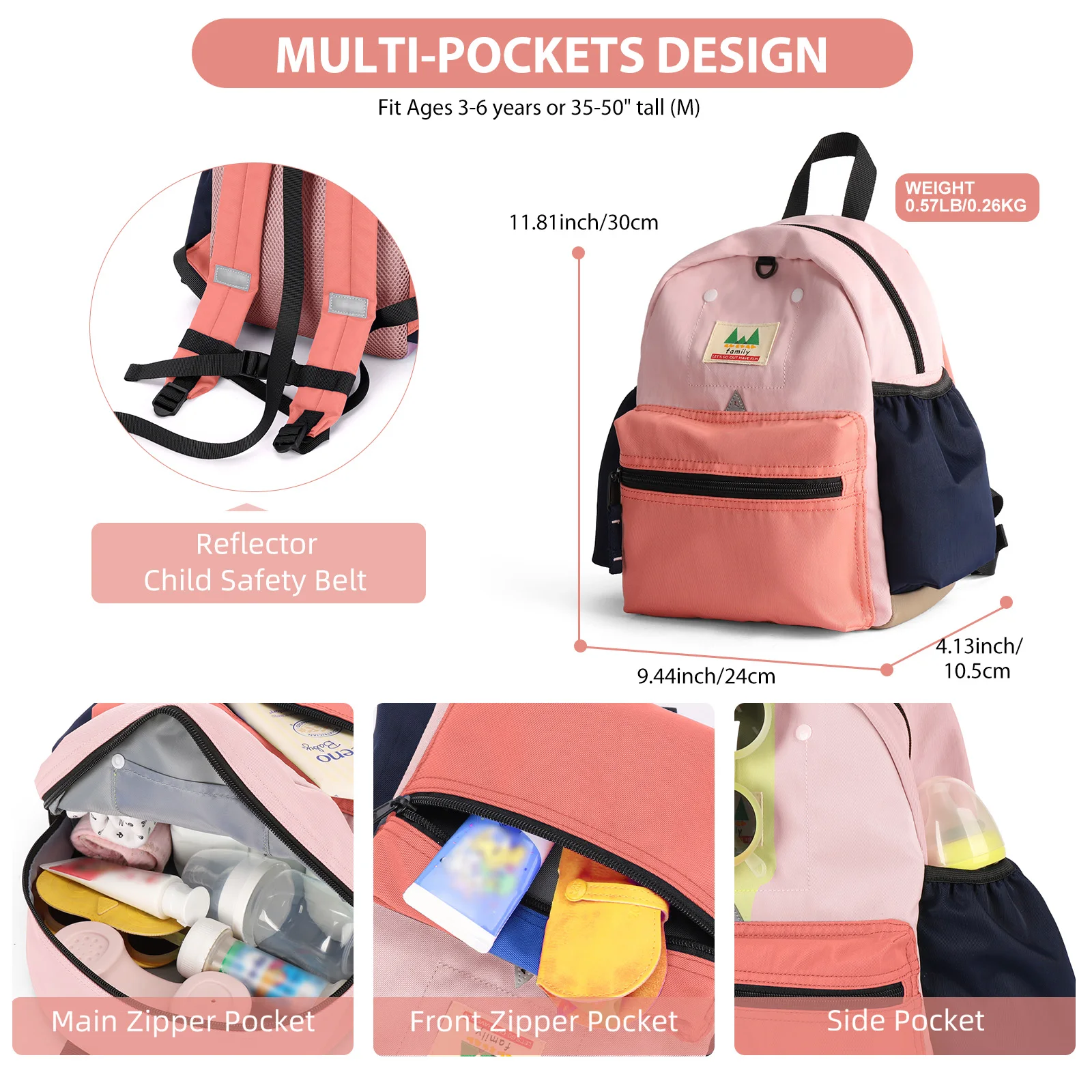 Children's Backpack, Preschool Backpack For Kids Girl Unisex Kids School Backpack for Kids 3-6 Years，Little Kid Backpack Bookbag - 3
