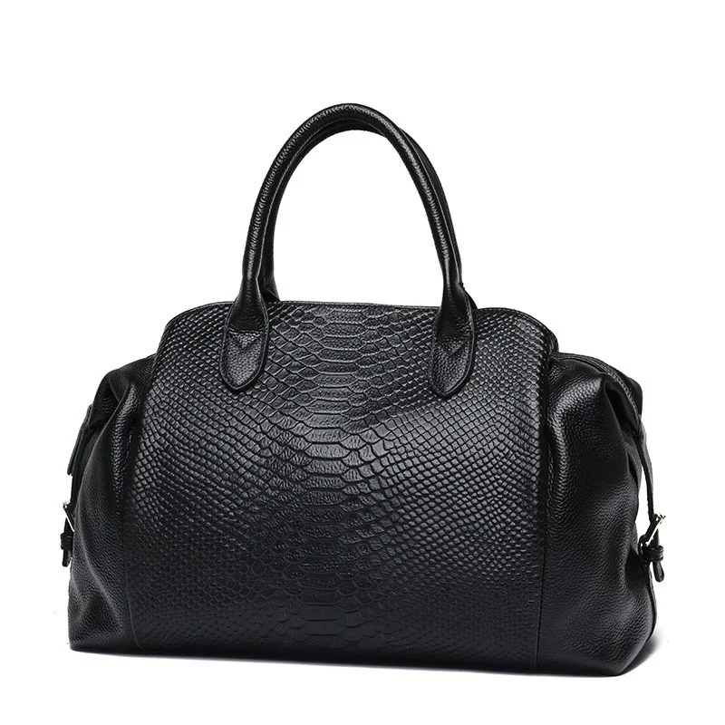

Luxury Genuine Leather Large Handbags Wild Serpentine Tote Female Shoulder Bags Designer Lady Classic Crossbody Bags For Women
