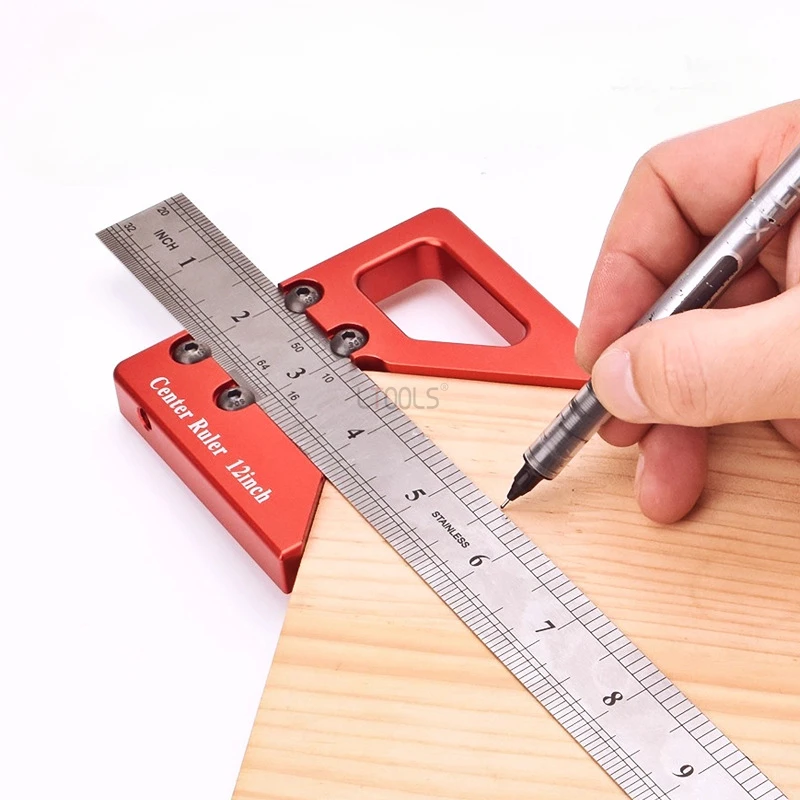 

Woodworking Center Line Draws Ruler Right Angle Center Line Drawing Ruler Angle Measuring Tool Woodwork Measuring Auxiliary Tool