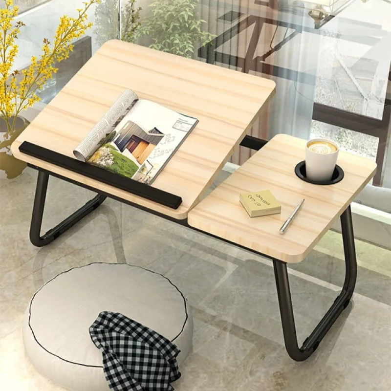Multifunctional Lazy Table Portable Foldable Bed Table Adjustable Desktop Heights Study Desk for Dormitory Student and Children