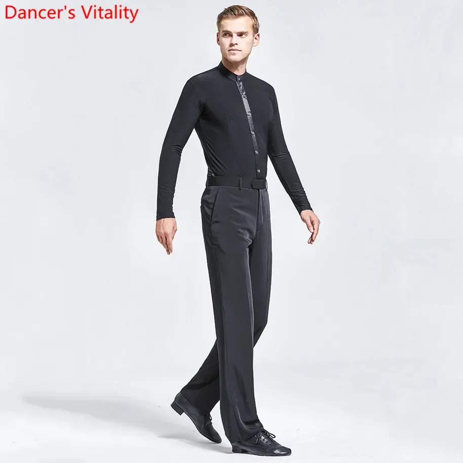 Latin Dance Pants Professional Mens Trousers Samba Salsa Tango Cha Cha Modern Ballroom Performance Costumes