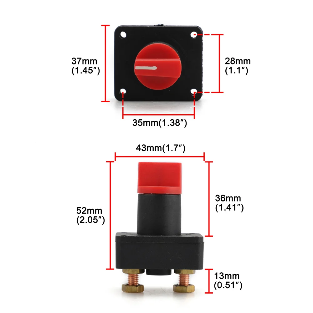 Interrupteur de mise hors tension Disjoncteur d'isolateur de batterie,  12v-60v 300a Voiture universelle