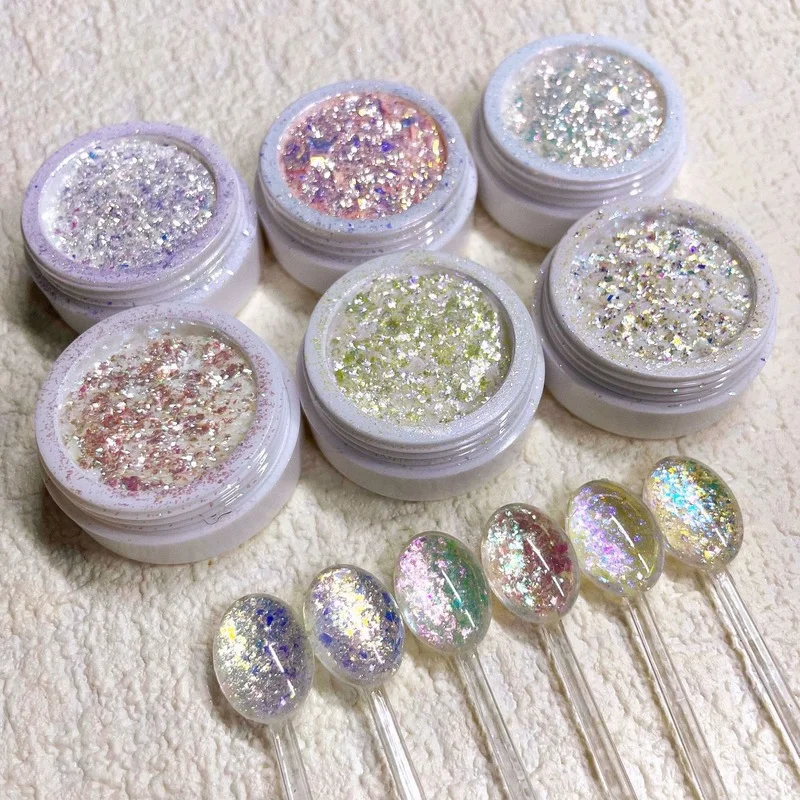 1Pc Nail Art Glitter Powder/Laser Chameleon Opal Powder/Magic Color Aurora Ice Crystal Flake Nail Powder Chip Di Mica Ultra Sottile