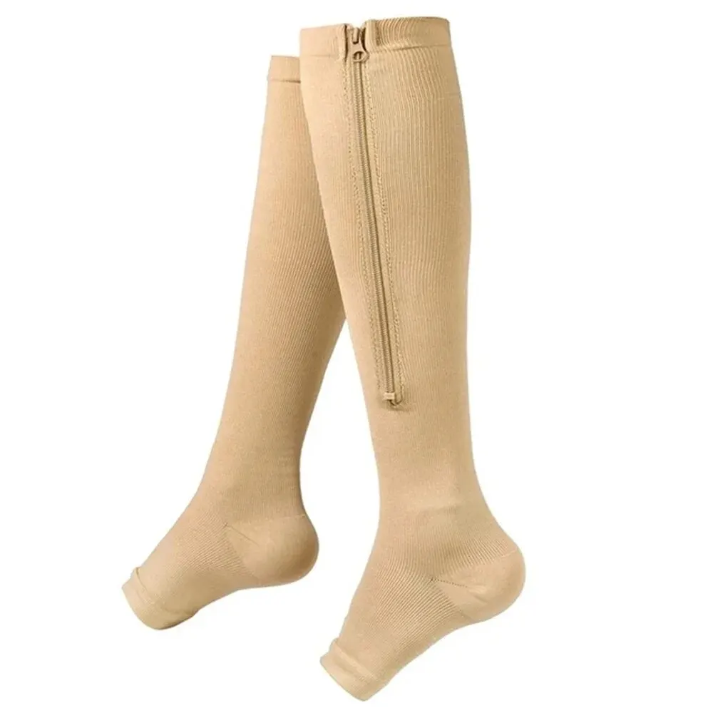 Zippered Compression Socks for Improved Circulation and Pain Relief