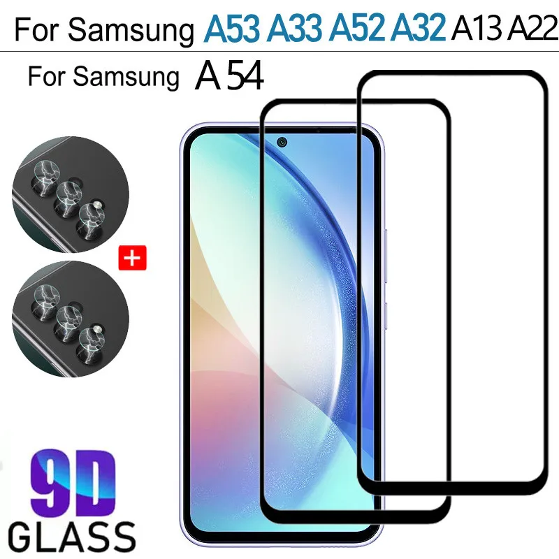 Vetro Temperato Samsung A54 A22 A33 A73 A53 9D Pellicola Protettivo Per Samsung Galaxy A 54 Pellicola Camera Screen Protector Samsung A52 A 52S A32 4G