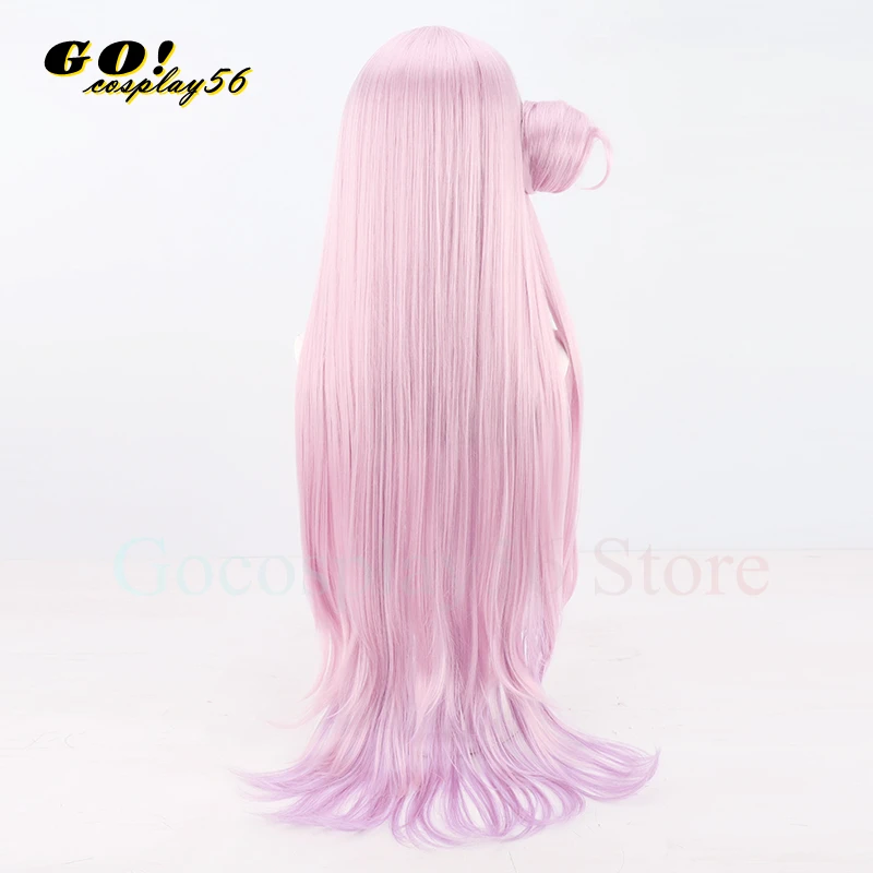 Blue Archive Misono Mika Cosplay Wig Bun 85cm Light Pink Purple Long Straight Synthetic Hair Project MX Girls Headwear