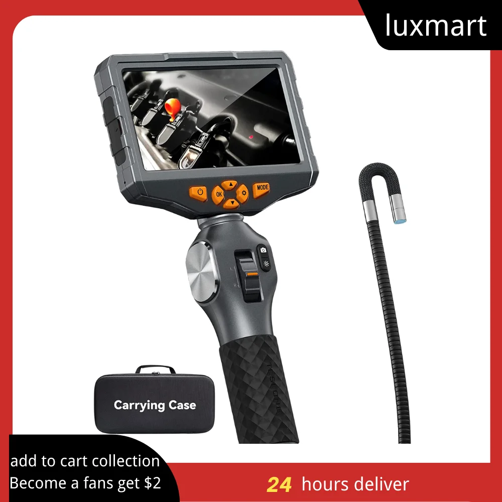 Articulating Borescope Steerable Endoscope 5 inches Video Endoscope