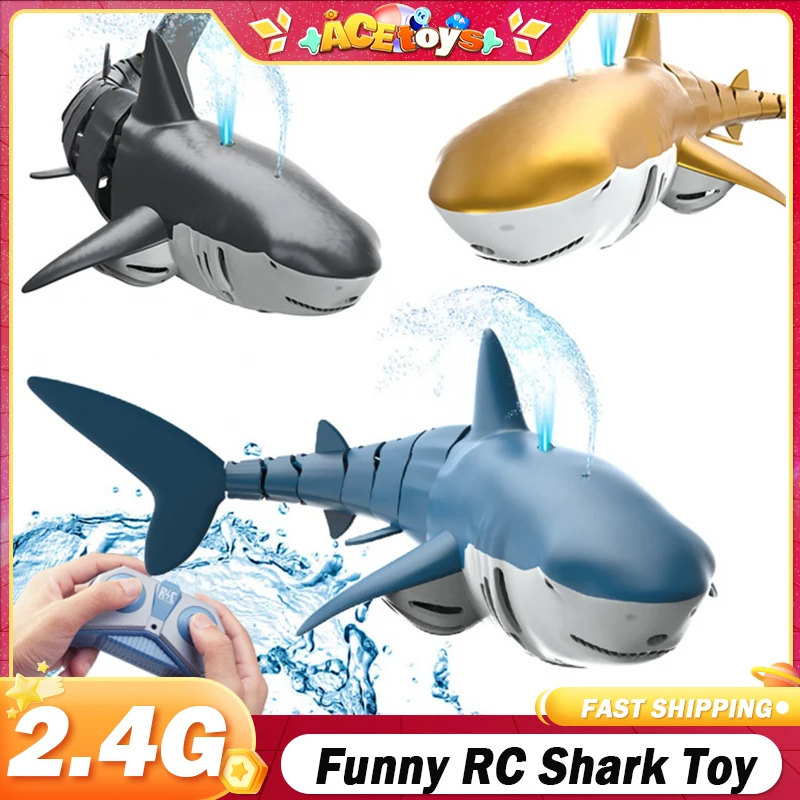 Rc Shark Whale Spray Water 2.4G Smart Funny Toy Remote Controlled Boat Ship Robot Sottomarini Fish Giocattoli Elettrici Per Bambini Ragazzo