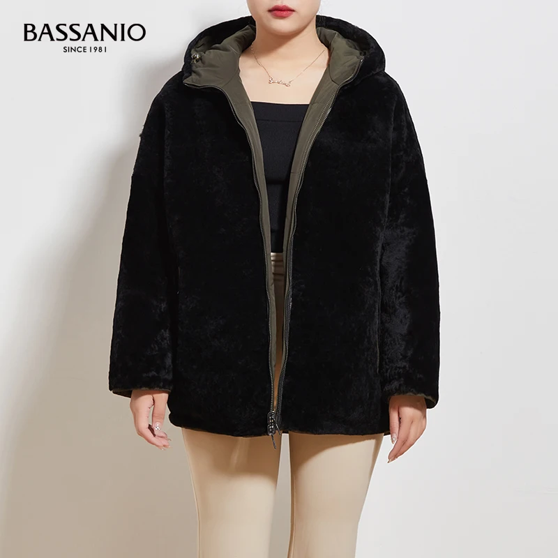 Reversible Winter Warm Long Outwear White Duck Down Coat Women Sheep Fur Coat