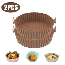 Reusable Silicone Air Fryer Basket and Oven Tray (Brown x 2pcs)