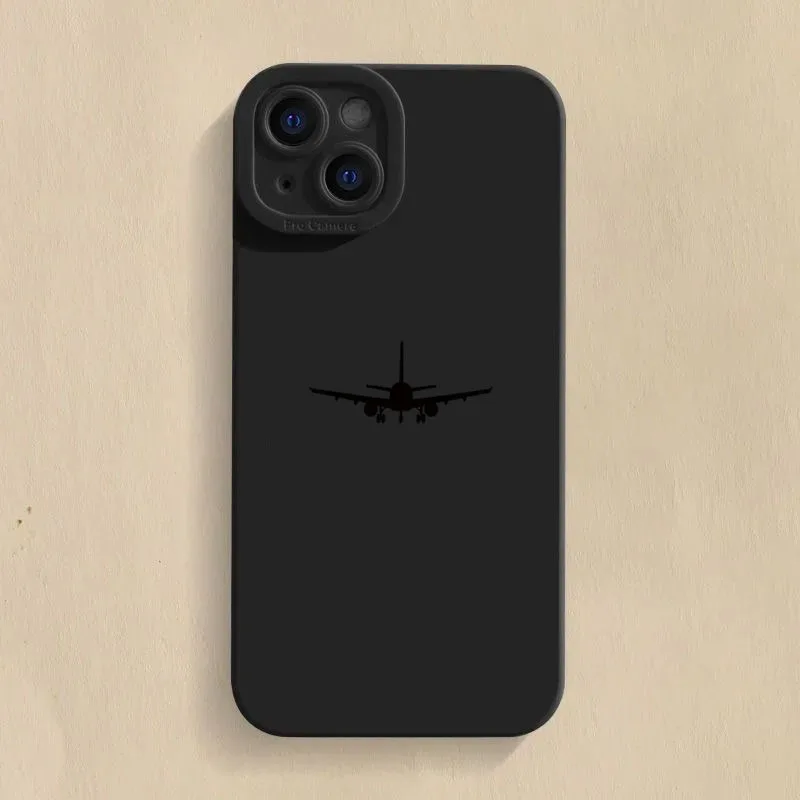 Aviation-Themed Silicone Soft Phone Case – Sleek Design and Durable Protection