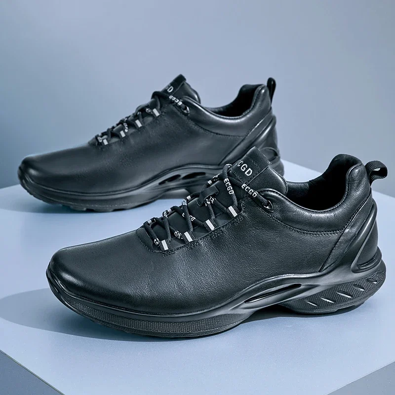 VIPOL Genuine Leather Shoes For Men Black Sneakers Fashion Lightweight Casual Shoes Comfortable Athletics Sport Men Shoes 4