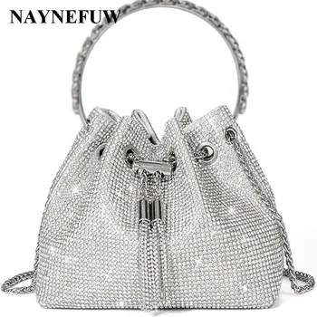 Classical Rhinestone Diomand Bucket Bling Handbag Purse