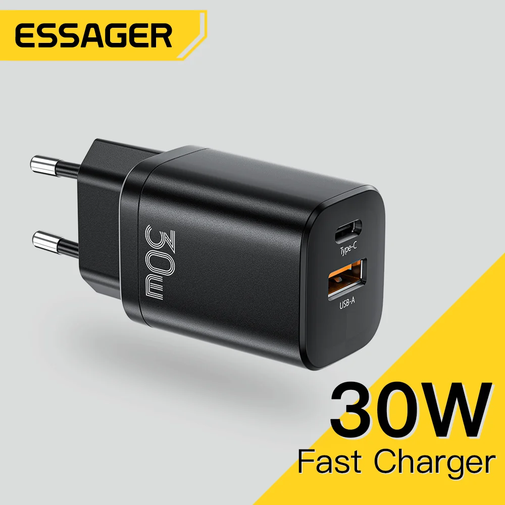 Essager 30W Charger Support Type C PD QC3.0 Fast Charging USB Port Portable Phone Charger For iPhone 14 13 12 Pro Max For phone 