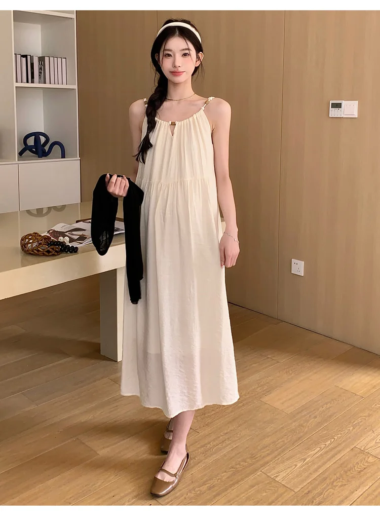 O68441# Maternity Clothes Suspender Dress Age-reducing Cardigan Stylish Sweet Style Slim 2 Pcs Maternity