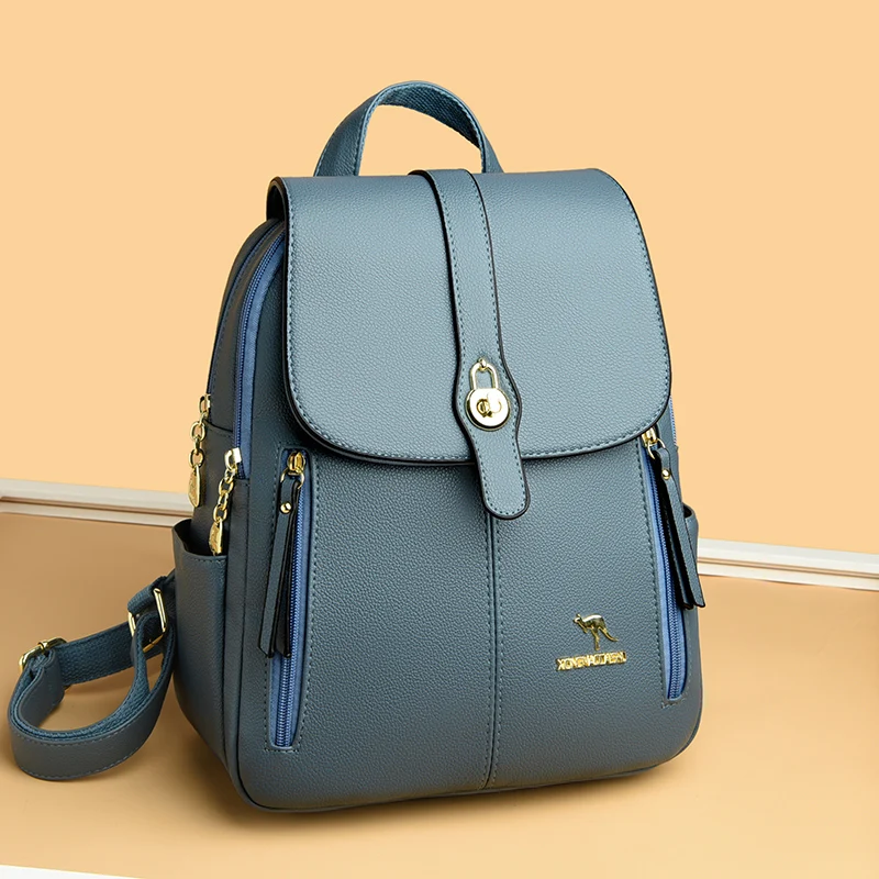 Fashion Backpacks Women Brand Ladies Leather Rucksack High Quality Back Pack Female Travel Bagpack Large Capacity School Bags