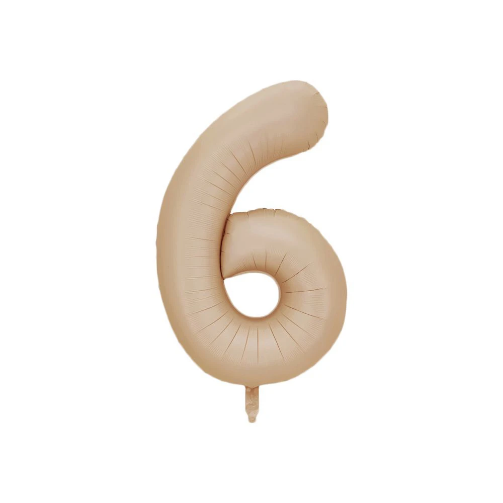 Cream Caramel Digital Number Balloon for Birthday Celebrations - Kids & Adults Party Decor and DIY Supplies