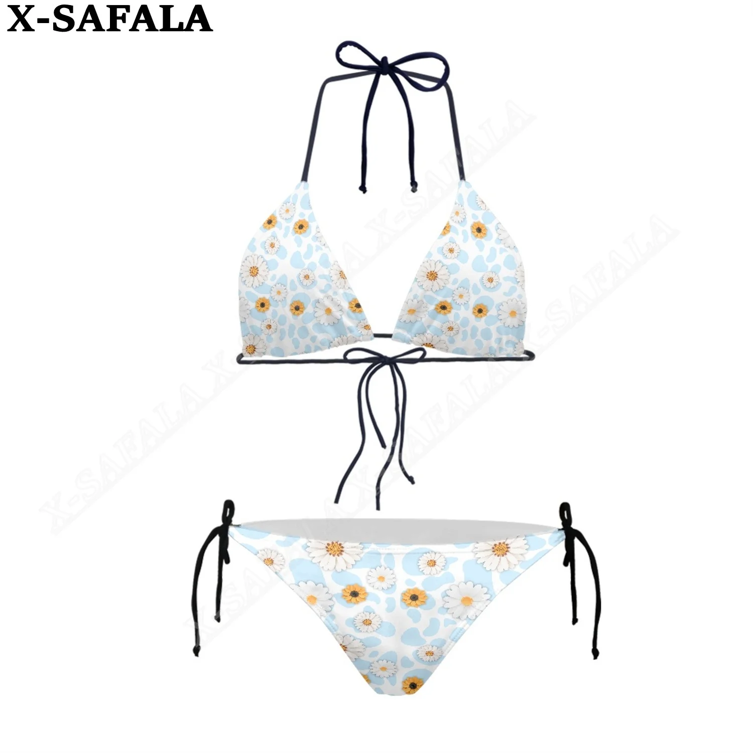 

Женские микро-Треугольные бикини с цветочным и бабочным 3D принтом, летняя пляжная одежда, Манкини, милый сексуальный пляжный купальный костюм-7