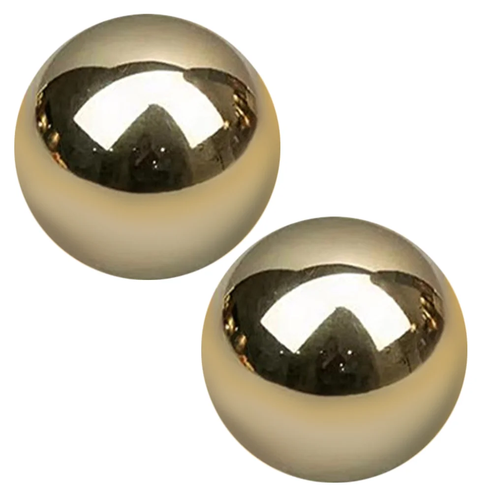 

2 Pcs Brass Exercise Ball Portable Hand Balls Massage Training Foot Massager Handballs Metal Convenient