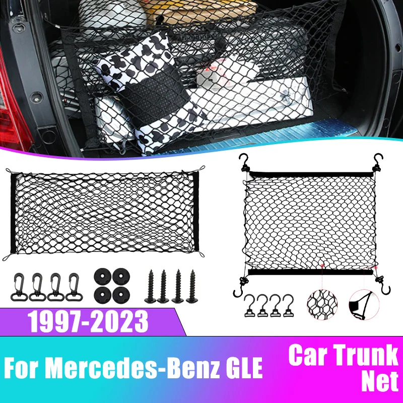 

Car Boot Trunk Net For Mercedes-Benz GLE W166 W167 1997-2023 Nylon Mesh Luggage Bag Net Storage Rear Back Cargo Car Accessories