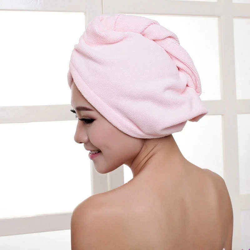 Microfiber Bath Towel Hair Dry Hat Cap Quick Drying Lady Bath Tool (Random Color),microfiber towel,dry hair cap