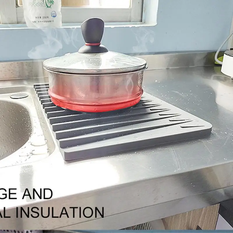 Silicone Mat Sink Splash Guard Faucet Drainage Mat Kitchen Bathroom Countertop Drying Pad Dishwasher Placemat Dinnerware faucet mat