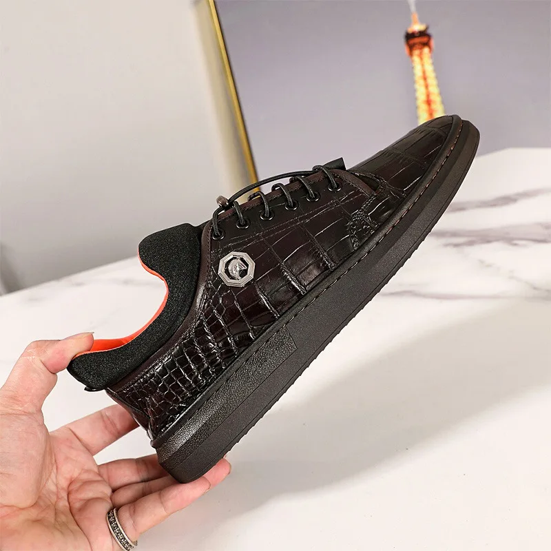 New Coffee Colored Belly Leather Suede Board Shoes Cowhide Lining Men's Casual Shoes Wear-resistant Sole Loafers Oxford Sneakers