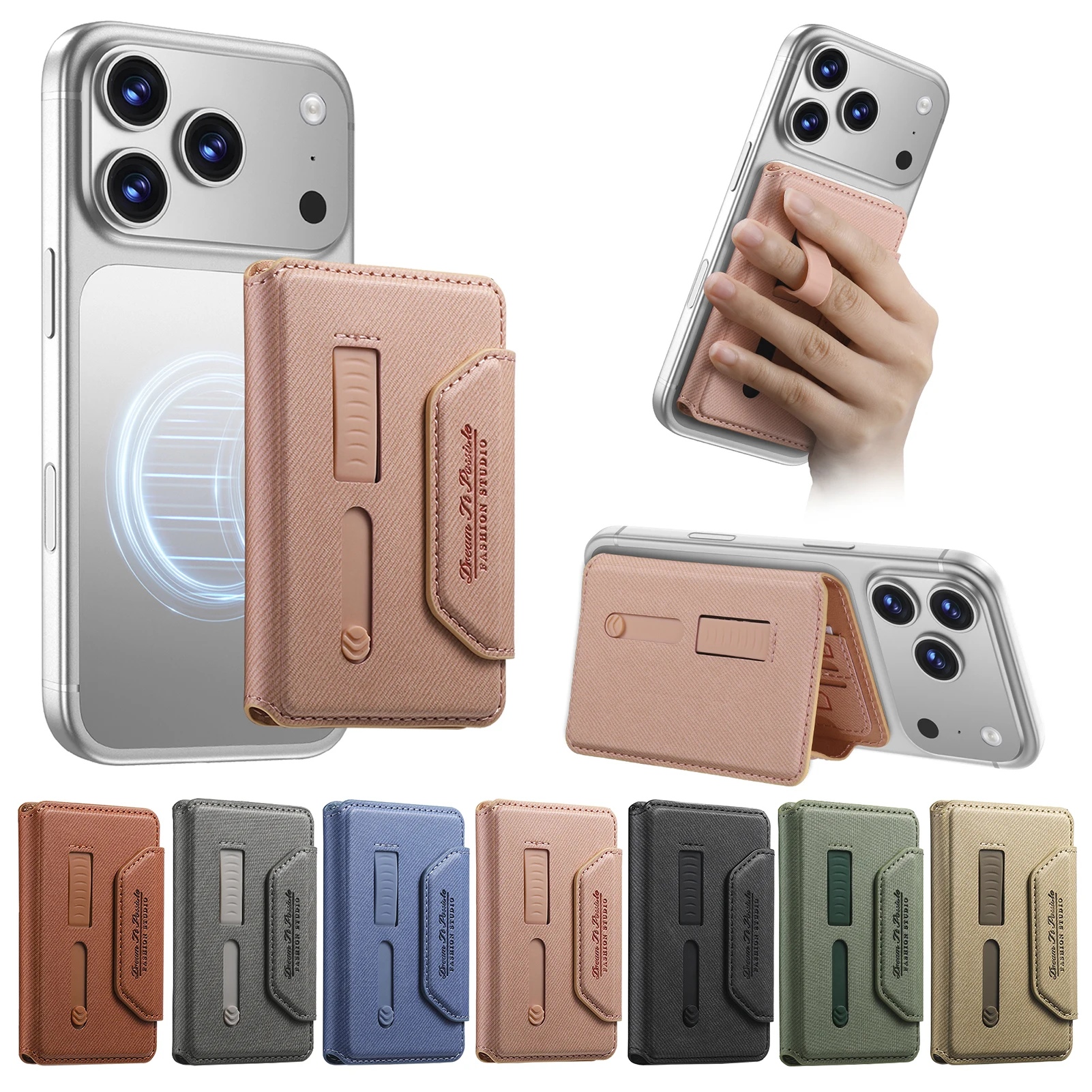 Premium Magnetic Leather Wallet with Hidden Stand & Card Holder Pocket