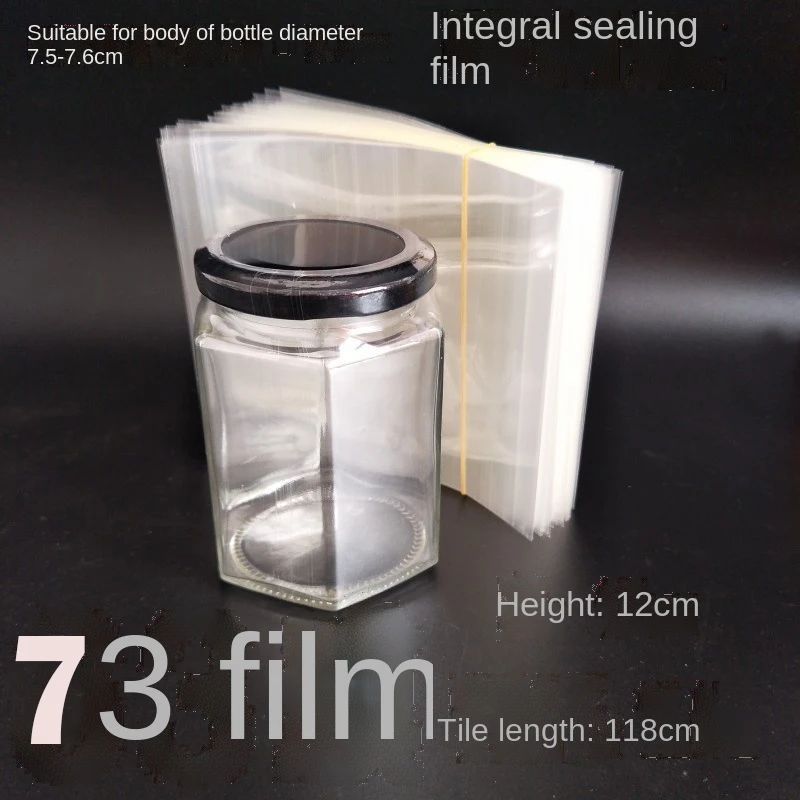 400pcs/lot Pvc Transparant Heat Shrink Bands For Jar Mouth/cap Sealing Film Diameter 73mm Height 120mm Laid Flat Width 118mm
