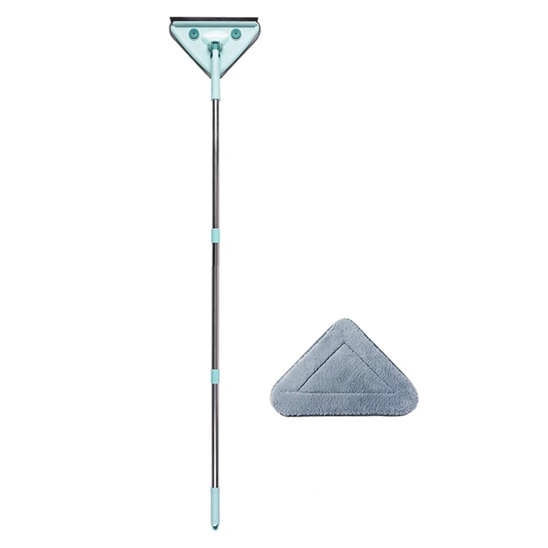 

Triangle Shaped 360° Rotatable Adjustable Cleaning Mop, Long Handle Microfiber Dust Mop For Wall, Ceiling, Window