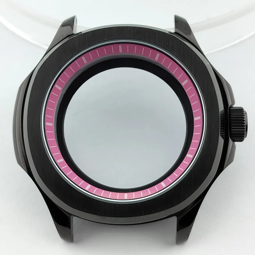 Elegant Men's Watch Case with Sapphire Glass, 39.5mm, 5-Bar Water Resistance, for 28.5mm Dial Accessories