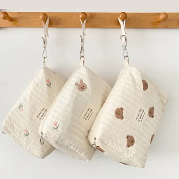 Zipper Newborn Baby Diaper Bag Nappy Pouch Travel Stroller Storage Bags New Mommy Bag Cute Print Embroidery Mommy Bag