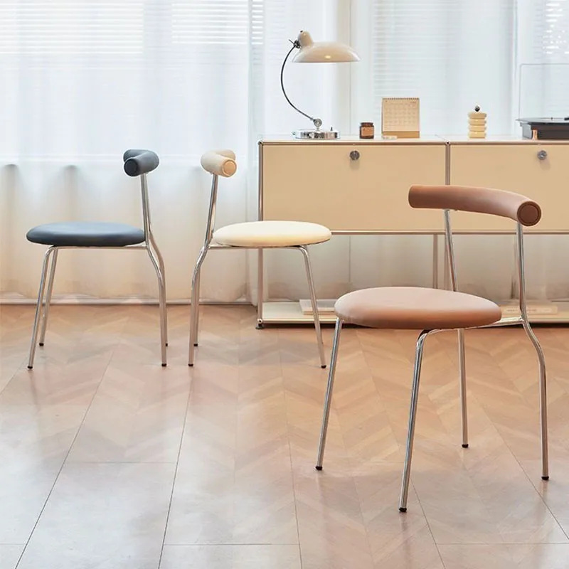 Dining Chairs Nordic Stackable Backback Dining Table Lounge Chairs for Household Living Room Kitchen Home Furniture Supplies