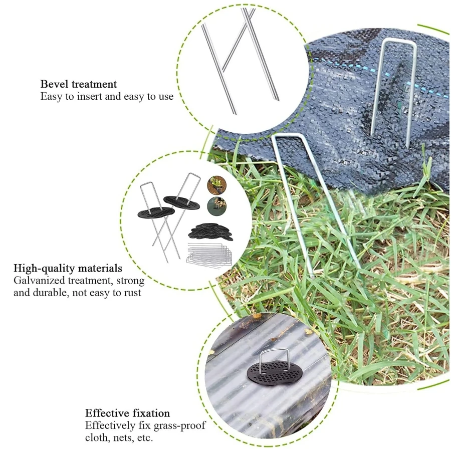 30 Packs Stainless Landscape U-Shaped Staples for Garden Landscaping Fabric Ground Pins Weed Fabric