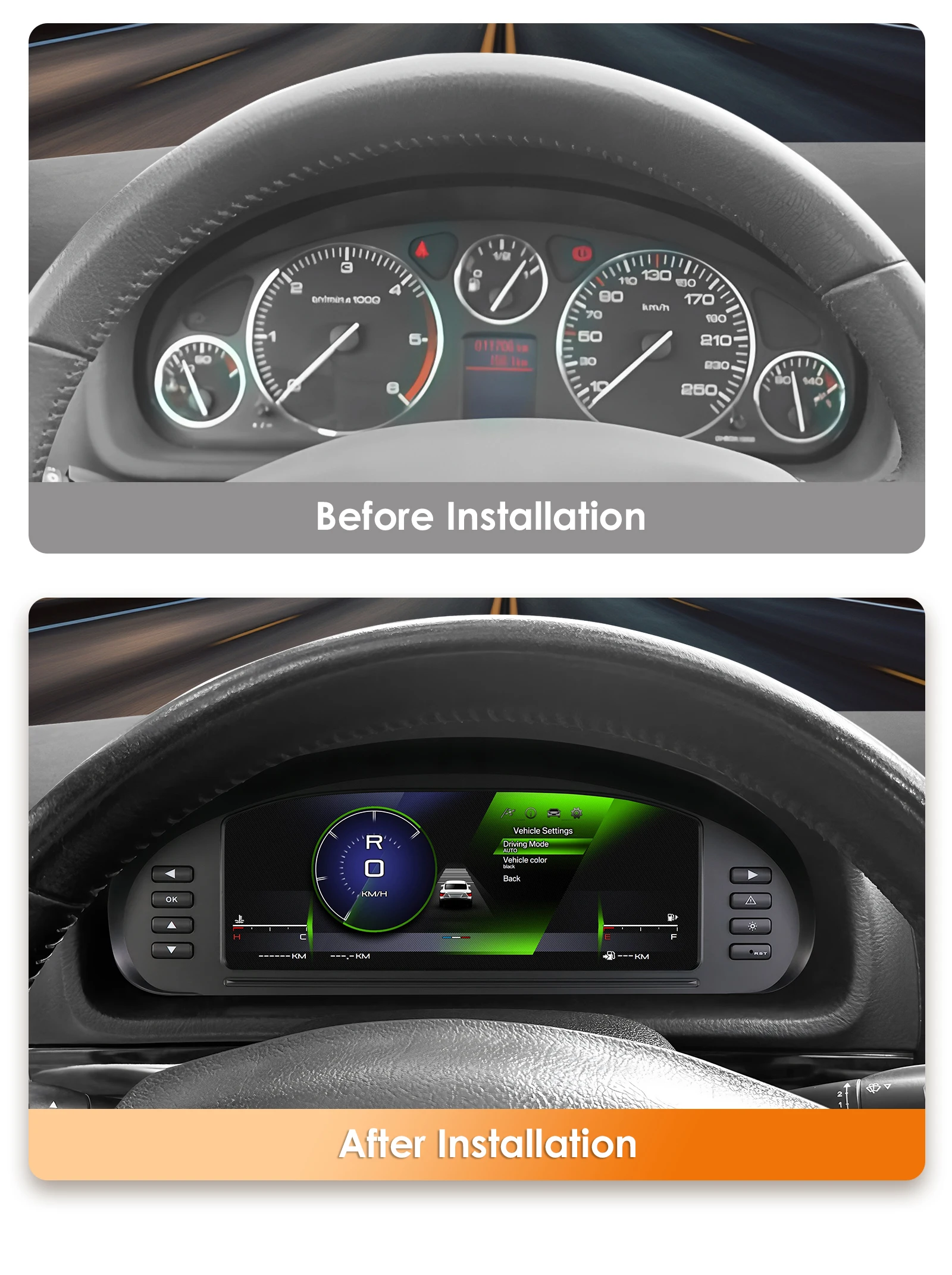 Hizpo - Panel de Instrumentos Digital LCD de 10.25 Pulgadas para Automóvil, para Peugeot 407 407SW 2004-2010, Modificación de Radio de Auto, Panel de Instrumentos, Velocímetro, Sistema Linux 5.4, Cabina Virtual 4