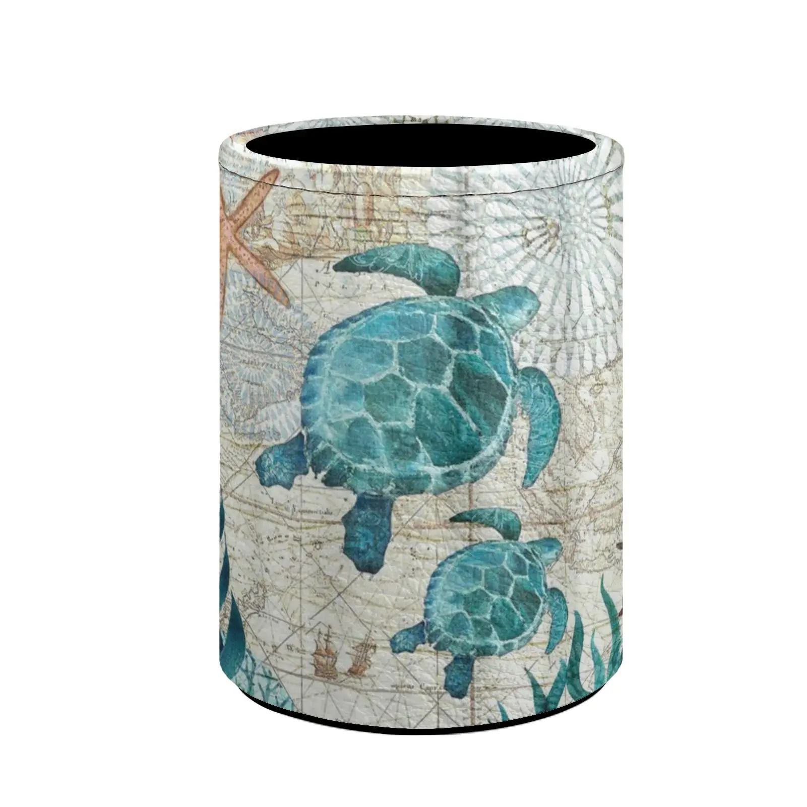 

Sea Turtle PU Pencil Pen Holder Desktop Stationery Organizer Storage Box Case for Home Office Study Room Makeup Brush Holder