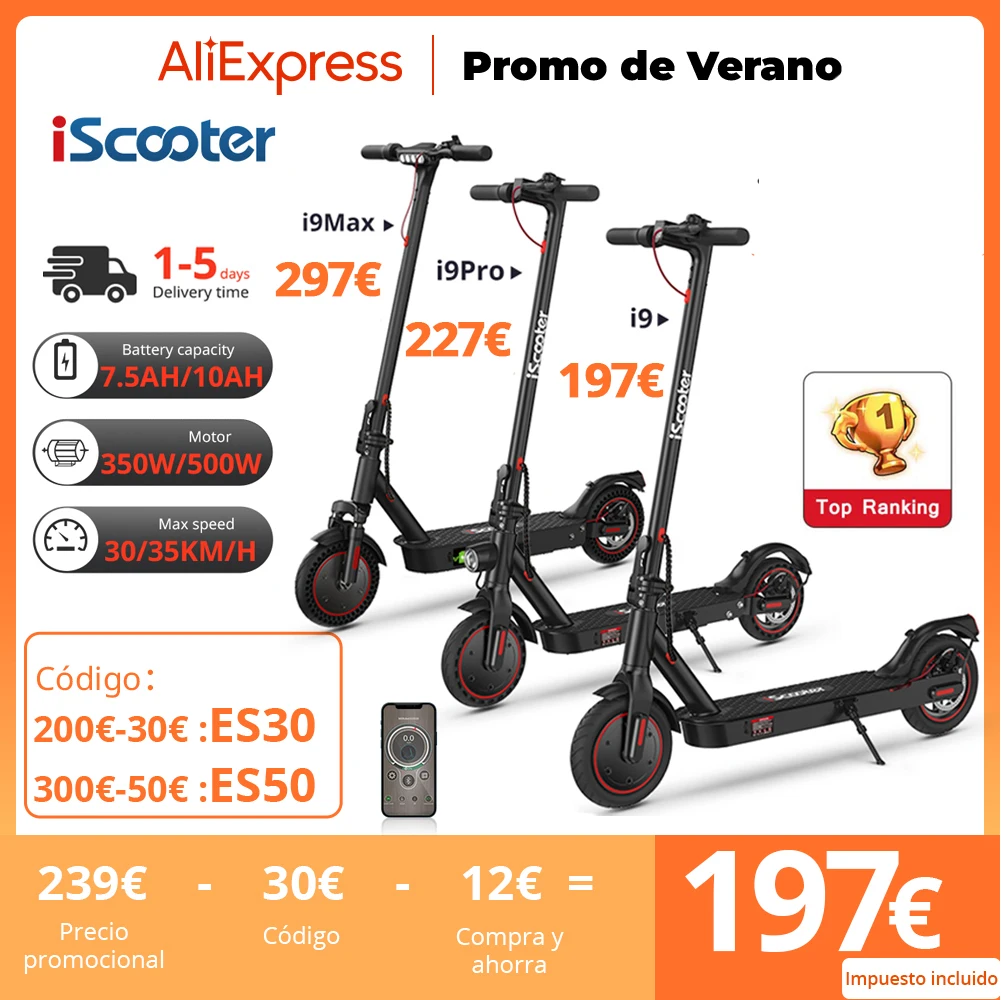 IScooter I9/i9pro/i9max Scooter Elettrico Adulto 350/500W E-scooter 7.5/10Ah Scooter Elettrico 8 - Foto 6