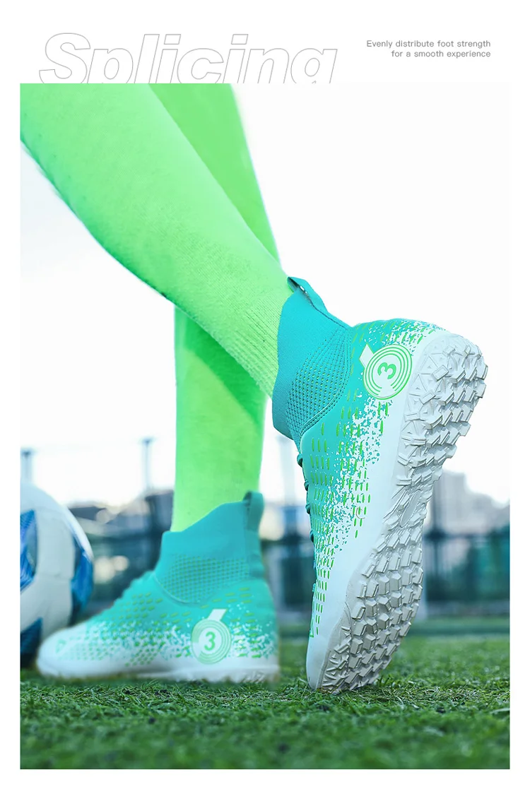 Vīriešu futbola apavi ar radzēm, sporta apavi, futzāla bērnu futbola zābaki, iekštelpu un āra treniņu apavi, neslīdoši apavi_voghion.com