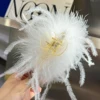 ICYMI Cute Ostrich Feather Hair Claw Plush Hair Clip Clamps Winter Hairpins Fashion Women Hairgrips Hair Accessories Party