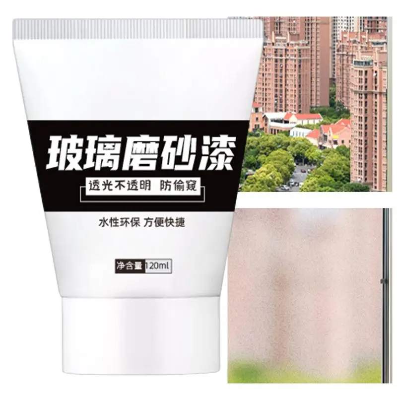 Frosted Glass Film Paint UV Resistant Mirrors Paint For Glass 120ml Safe Water-Based Window Frosting Privacy Protection