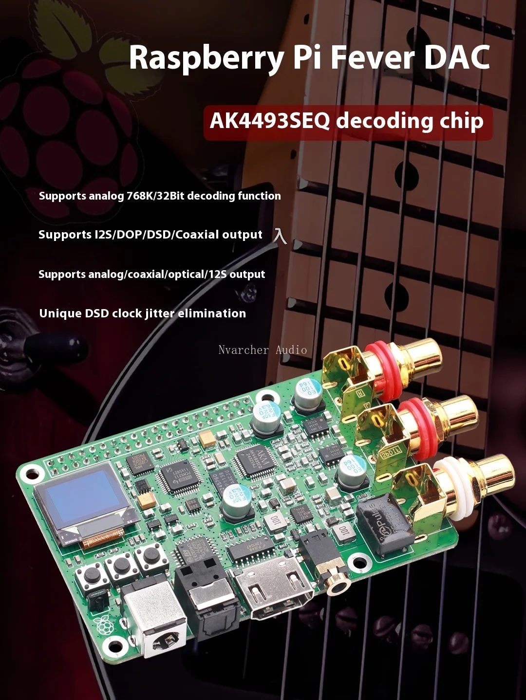 Raspberry Pi DAC Audio Decoder Board HiFi Expansion Moudle Supports Coaxial Fiber I2S Out for Raspberry Pi 3B 3B+ 4B T0522