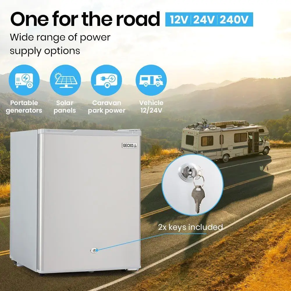 GECKO 70L Portable Fridge Freezer for car & Camping-12V/24V/240V Refrigerator Cooler for Caravans